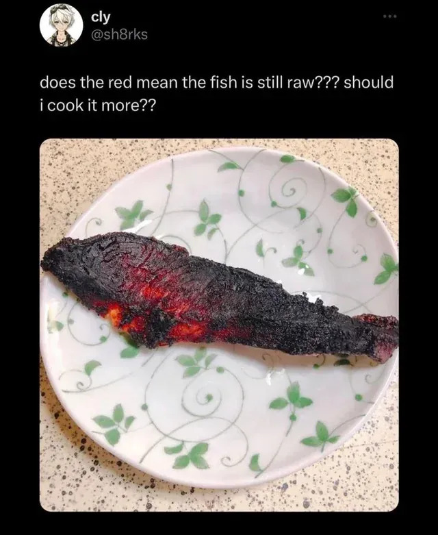 생선이 빨간데 더 익혀야 하나요?