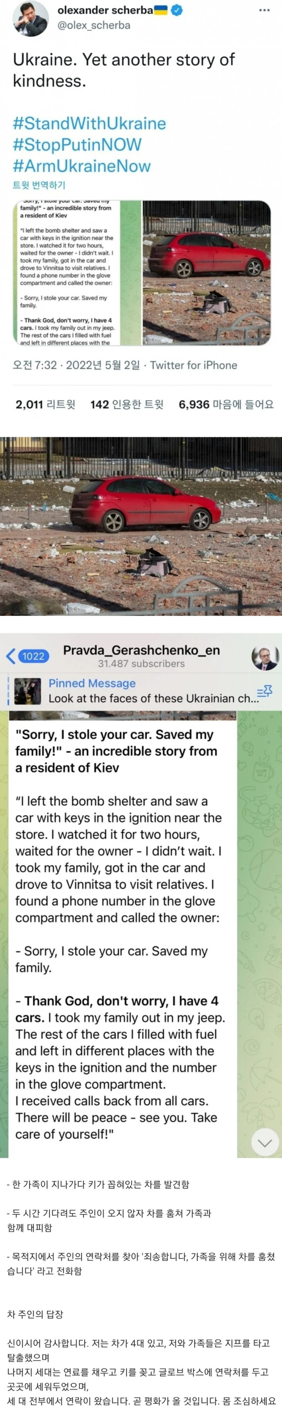 차를 훔친 우크라이나 가족